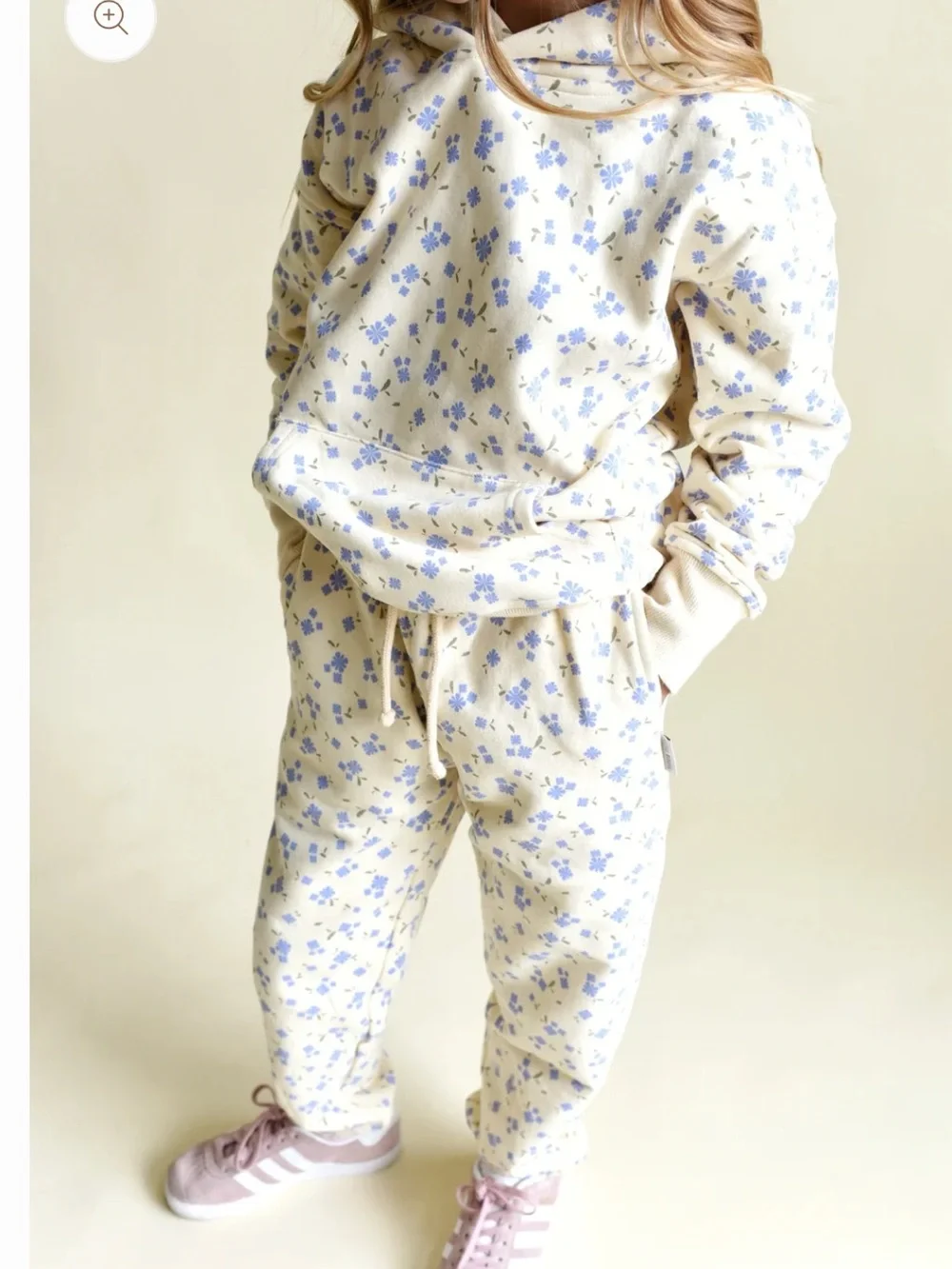 Little Wedgies vintage joggers - blue floral size 3